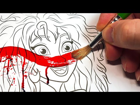 Horror Artist Draws In $2 Disney Coloring Book, Creates Absolutely Horrifying Masterpieces