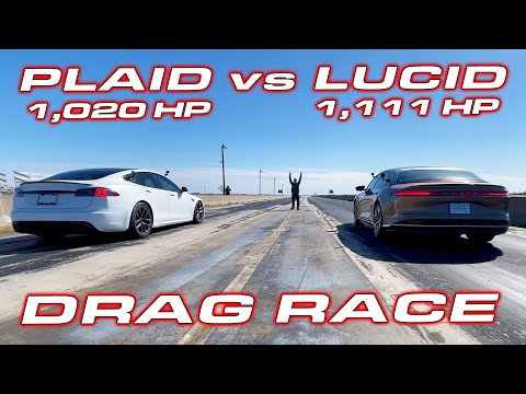 Watch A Lucid Air Face Off Against A Tesla Model S Plaid In The Ultimate Electric Car Drag Race